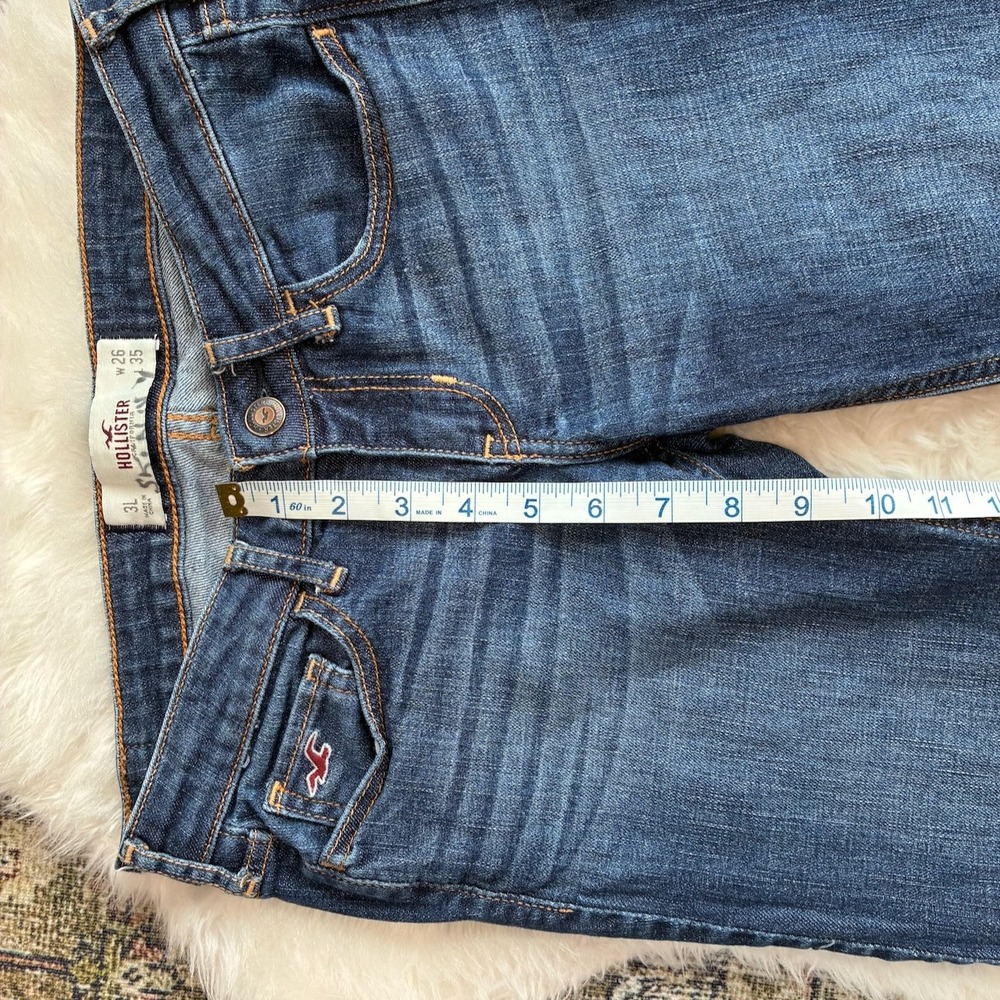 Hollister Tailored Skinny Jeans Dark Wash Y2K Low Rise Size 3L W26 x L35 Hemmed - Picture 6 of 15